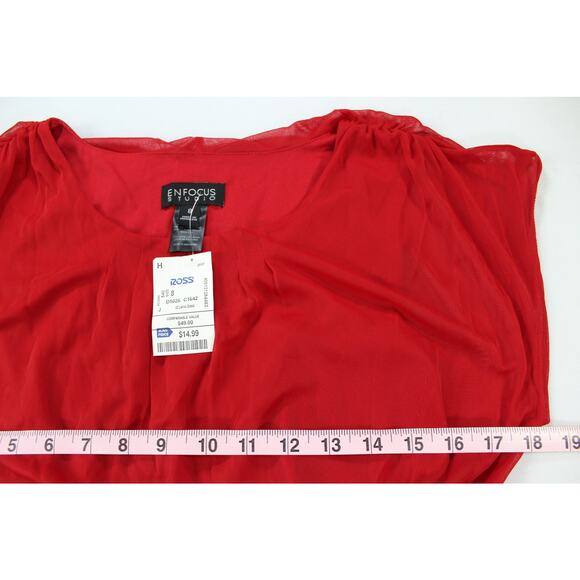 NWT Enfocus Studio Red & Polka Dot Faux Two-Piece Dress Size 8 - Picture 5 of 6